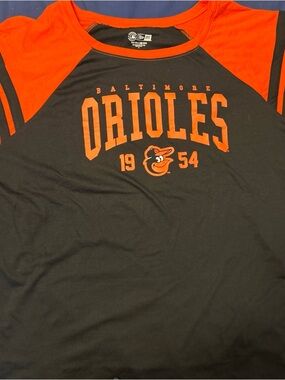 New Era Black Tee with Orange Trim